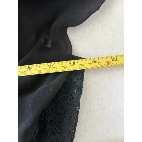 Anthropologie Flying Tomato Top Womens Large Black Lace Embroidered Peasant Boho - Picture 4 of 6